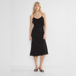 Aritzia Wilfred Cannelle Dress Lightweight Crepe Slip Dress With Ruffles